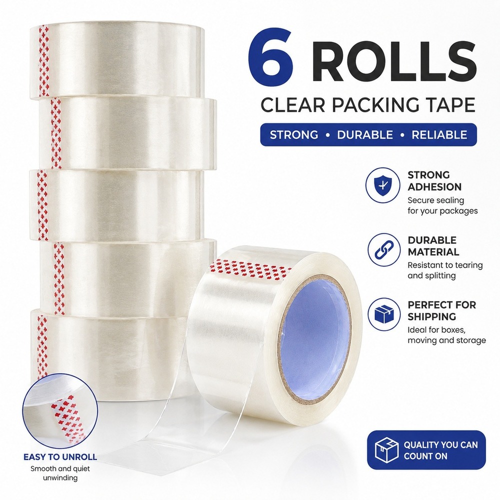 ProSeller Heavy-Duty Packing Tape 6-Pack – Strong Adhesive Shipping Tape‎